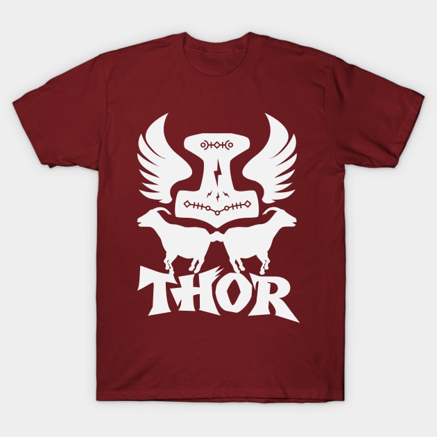 Succeed With THORS MJOLNIR GOATS EMBLEM T-Shirt by Odin Asatro